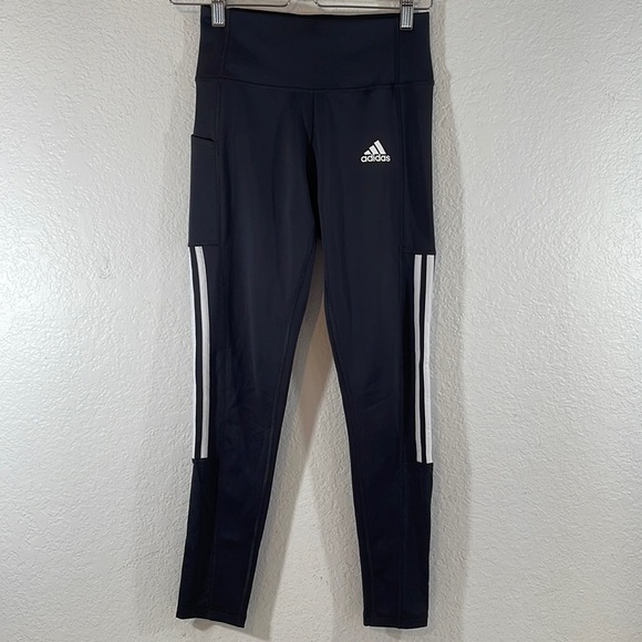 ADIDAS AEROREADY Lightweight High Rise 3-Stripe Mesh 7/8 Leggings Size Small - Picture 2 of 16